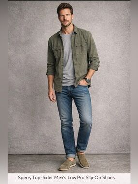 Sperry Top-Sider Low Pro Slip-On Shoes Olive Suede Men’s Size 11.5